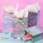 Gift Bag Gift Bags-Colorful Marble Pattern Gift Bag With Tissue Paper For Shopping Parties Wedding