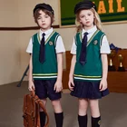High School High Quality Summer Britain Style Cotton Soft School Uniforms For Primary Students