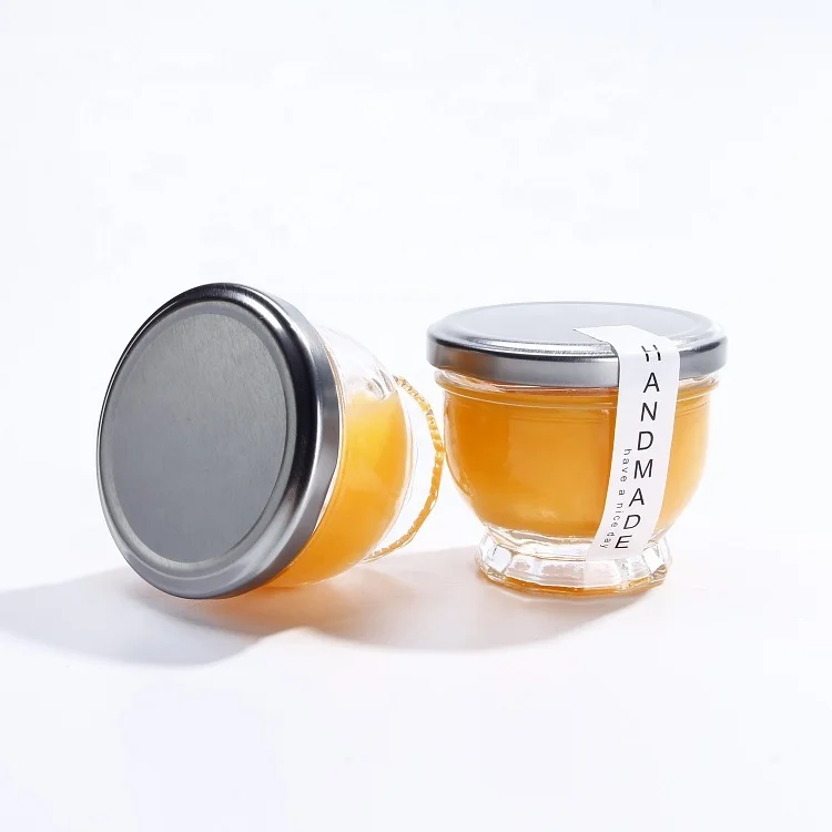 50ml 75ml 150ml Mini Pudding Butter Yogurt Caviar Jars  Bird Nest Glass Bottle Jar with Tinplate Screw lid