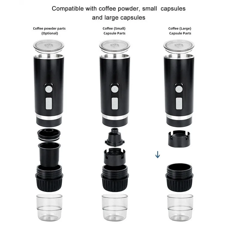 USSE Mini Portable Single Cup Capsule Coffee Machine Outdoor 12V Coffee Maker for Car Use