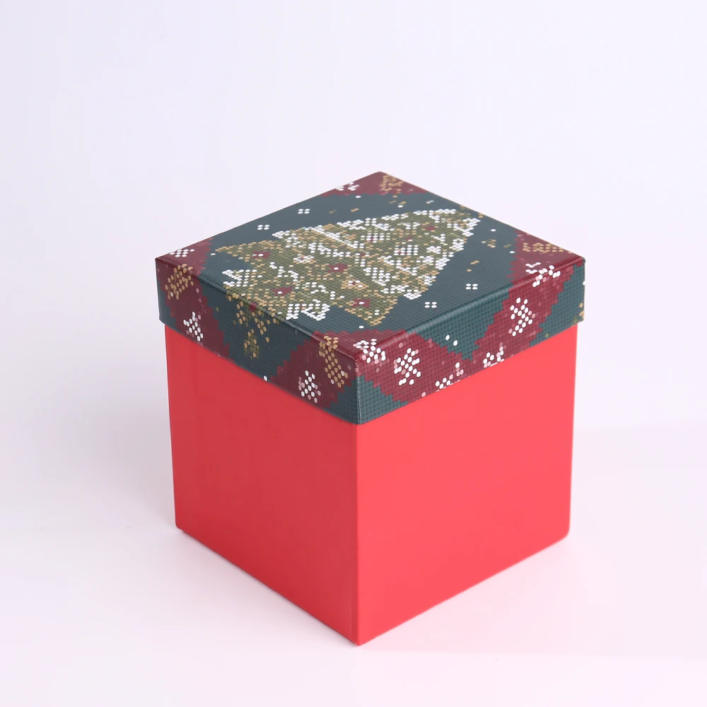 product custom rigid gray paper box with christmas stocking design offset printing matt lamination lid for holiday gift packaging-2