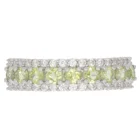 Ring Natural Gemstone Peridot Dainty Women Jewelry 925 Sterling Silver Bling Diamond Ring