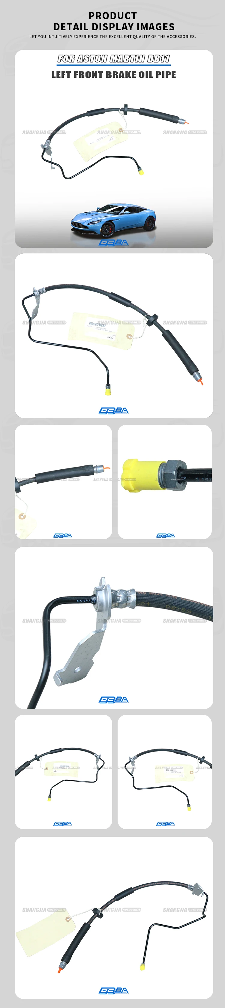 HY532078AC Rubber Aluminum Left Front Brake Hydraulic Hose For Aston Martin DB11 Vantage Coupe Volante Brake Oil Pipe Car Parts supplier