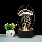 Hot Sale 3D Illusion LED night light Warm Light Round Light Base
