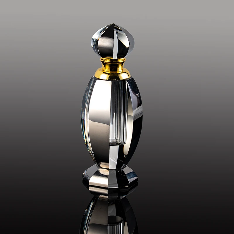 product new design black mirror quality glass empty bottle 18m large capacity customizable crystal perfume bottle-4
