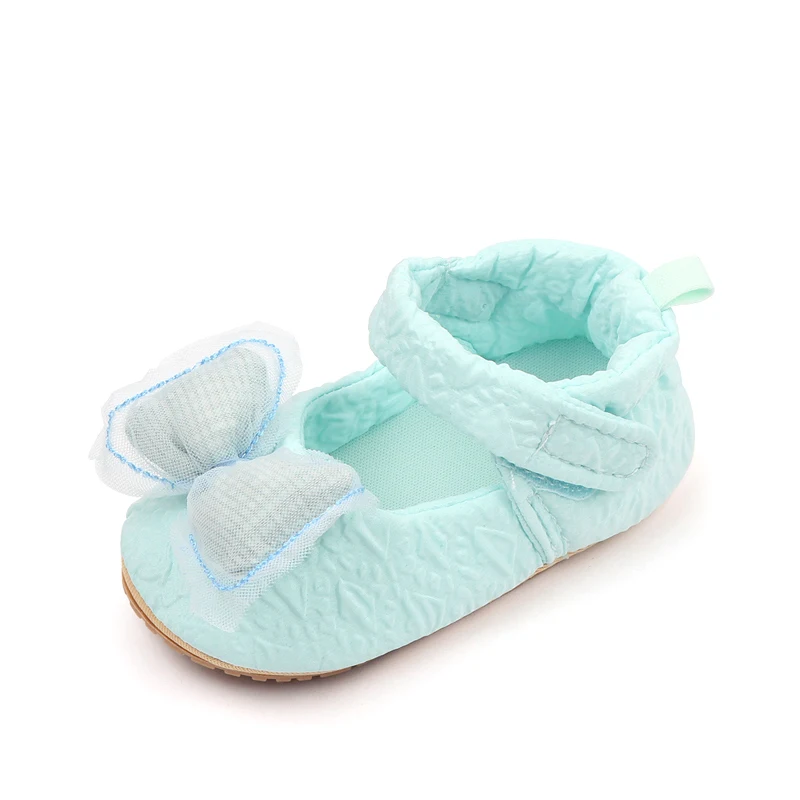Spring and Fall New Embossed Bow Soft Soled Baby Princess Walking Shoes supplier