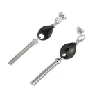 Earring Handmade Elegant Black Ceramic 925 Sterling Silver Tassel Earring Beautiful Woman Jewelry