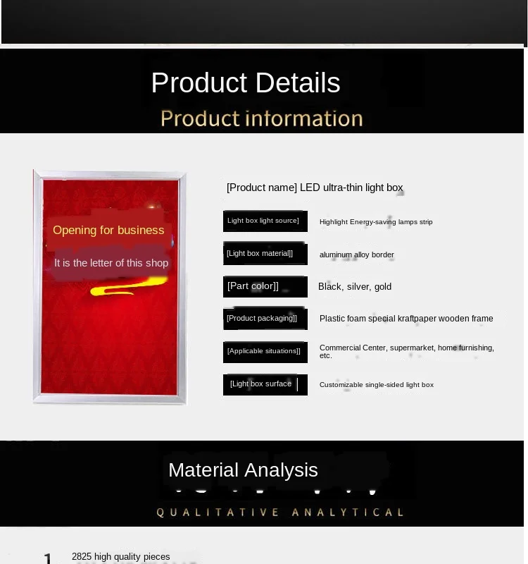 product high quality custom supermarket advertising poster display led ultra thin light box sign149-5