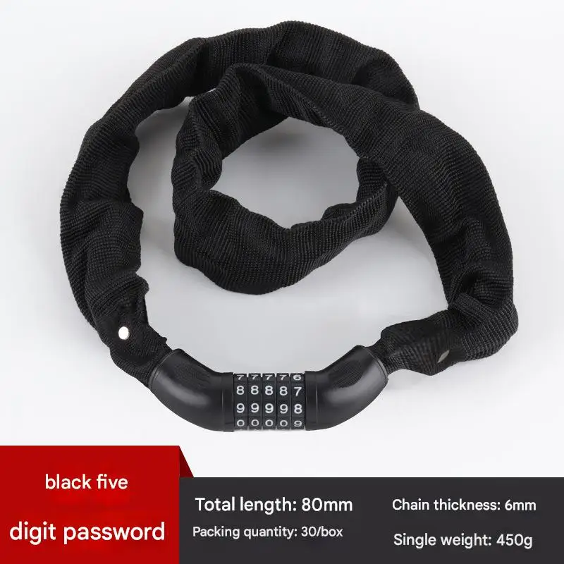 Portable Electric Vehicle & Bicycle Password Chain Lock Bold Anti-Theft Accessory for Motorcycles