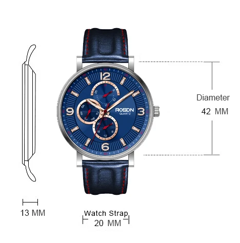 New Design Casual Japanese Quartz Movement Watch Business Watch Genuine Leather Men’s Quartz Watch relojes hombre