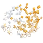 Beads Hot Selling Colorful Decoration Beads Hair Braid Accessories Golden Silver Metal Cuff Hair Beads Set For Dreadlocks