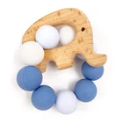 Bead Wellfine OEM ODM Bead Rainbow Wooden Silicone Baby Teethers