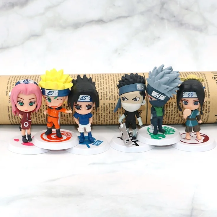 6pcs Cartoon Mini Plastic Pvc Naruto Cute Doll 8cm Gaara Sasuke Kakashi Itachi Ninja Naruto Anime Action Figures Toys For Kid Buy Anime Naruto Q Version 6 Models Action Figure Model