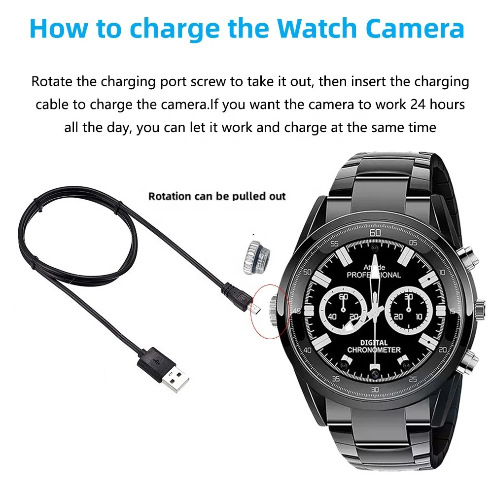 Digital Voice Recorder 32GB 64GB Wrist Watch Audio Recording Video Recorder Watch Camera