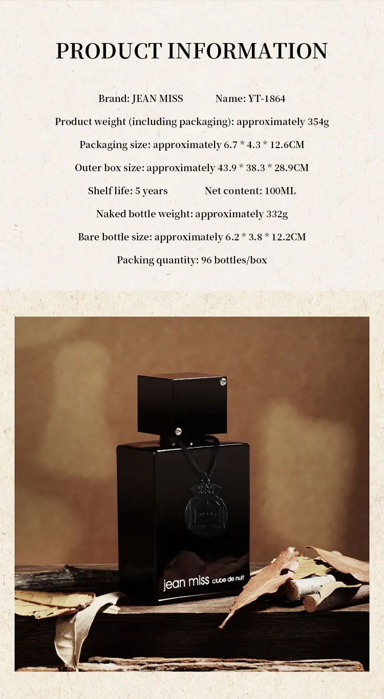 100ML JEAN MISS Blue Masculine Fresh Natural and Long-Lasting Luxury Perfume Men's Cologne