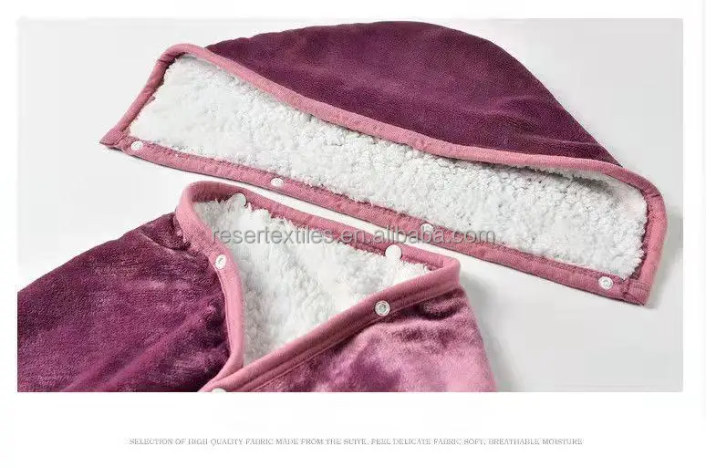 Wholesale Velvet Bath Blanket European Style Absorbent Anti-Pilling Eco-Friendly Customizable Shawl Cape Wrap Wearable Blanket
