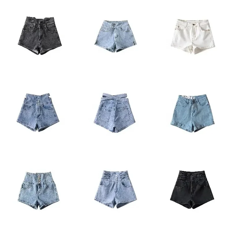 Sexy Summer Women Denim Shorts Black Blue Ripped Short Jeans Femme Tassel Lace Up Bandage Denim Jeans