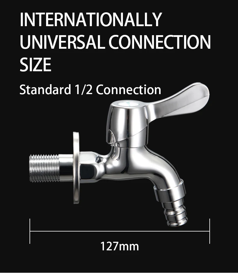 Brass Modern ABS Handle Wall-mounted Bib Cock Drinking Water Safe High Water Flow Soft Aerated Stream Drip-Free Leak-Proof manufacture