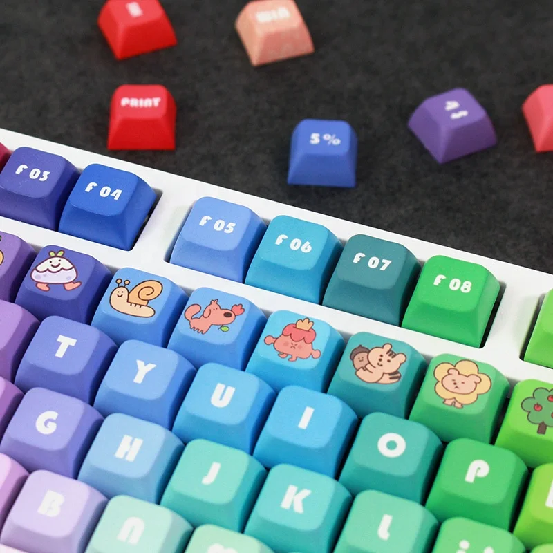 Rainbow Gradient XDA Keycap Mechanical Keyboard Customized Personalized Keycap