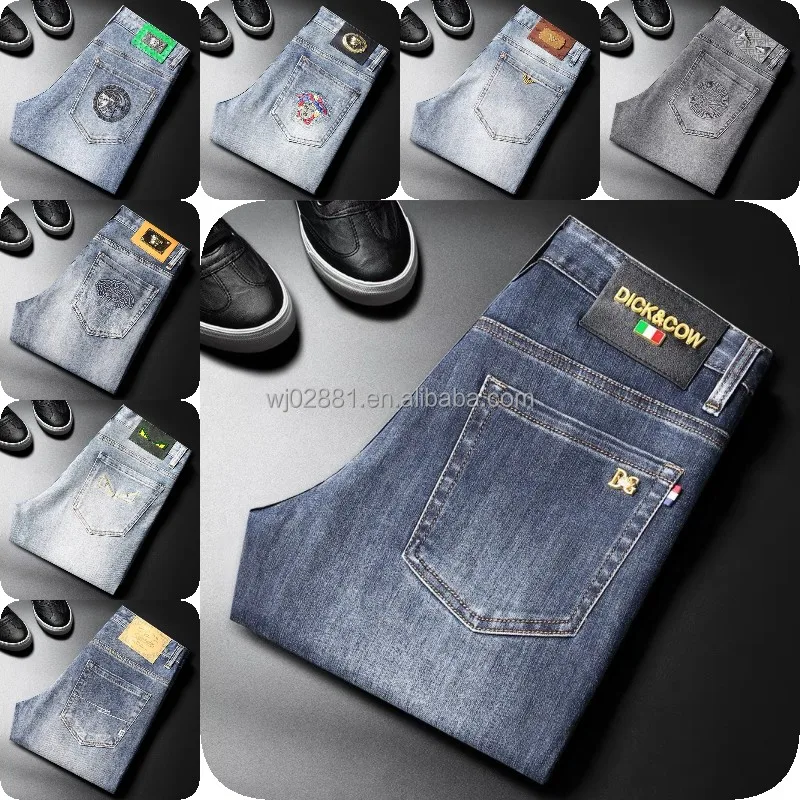 High  Quality Wholesale Custom Fashion Design Men's Denim Pants Star Patch Jeans