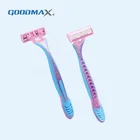 New Mould Plastic Handle Triple Blade Razor For Female
