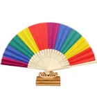 Colorful Fan Colorful Rainbow Folding Hand Fan Party Favors Wedding Souvenirs Giveaway For Guest