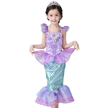 Little mermaid costume for kids gilr Princess children halloween costume
