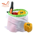 Mesh Bag Shopping Mesh Bag HY0059 GRS BSC Recycled Rpet Grocery Collapsible Washable Draw String Mesh Shopping Bag