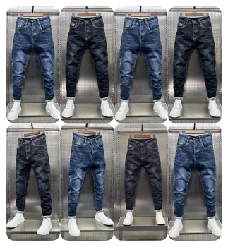 Wholesale high-quality jeans manufacturers direct summer and autumn slim straight leg casual breathable wear jeans for men