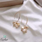 Hoop Drop Hoop Earring Big Gold Hoop Stainless Steel Earrings Water Fresh Pearl Drop Earing