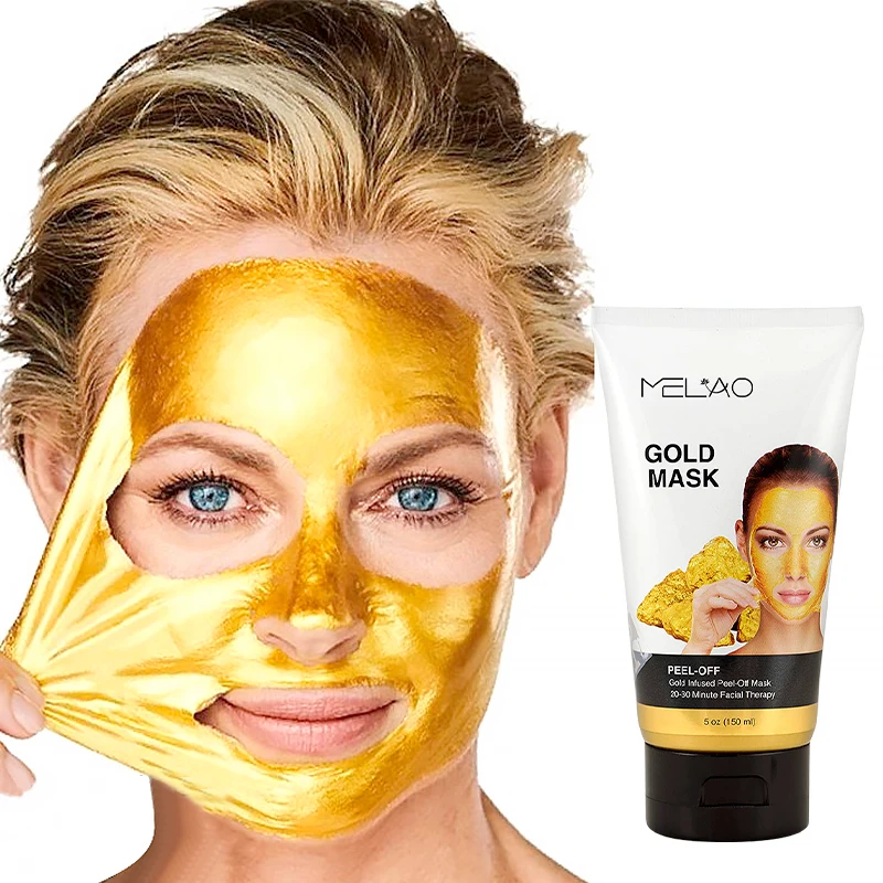 MELAO Natural Organic 24K Gold Collagen Peel Off Mask Face Cream Anti Wrinkle Moisturizing Peeling Off Brighten Facial Mask