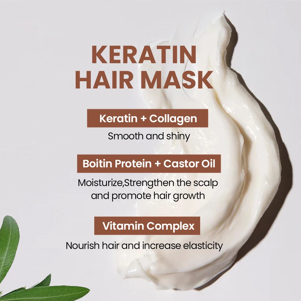 Professional Private Label Moisturizing Repairing Smoothing Hair Care Keratin Argan Oil Smoothing Hair Mask For Hair Treatment
