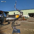 Metal Metal Outdoor Garden Sculpture Large Leaf Group Abstract Metal Art Stainless Steel Sculpture