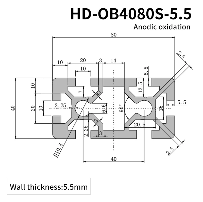 Industrial Extruded Aluminum Profiles 4080 Assembly Line Workbench Frame Heavy-duty Aluminum Alloy Profiles details