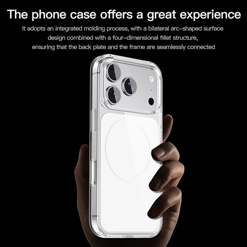 product laudtec luxury  transparent magnetic protective shockproof waterproof phone case for 17 pro max pure color tpupcmagnetic-9