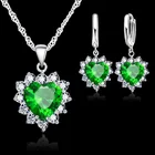 Jewelry Necklace Set European And American Jewelry Heart-shaped Earrings Necklace Jewelry Set Ornaments Wedding Female Spot