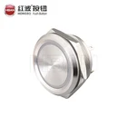 Metal Pushbutton HBAN UL Micro-stoke Short Ring Illuminated 30mm Tri-color 220V Momentary Metal Pushbutton Siwtch
