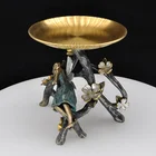 Modern Resin Beautiful Fairy Figurine Plate On The Top Of The Tree Sculpture For Home Decorative Or For Gifts