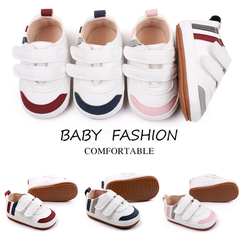 Wholesale Striped Double-Strap Baby Toddler Shoes Casual Fashionable Shoes for Walking details