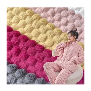 Cheap wholesale low pile carpet fur lint plush two-sided flannelette velveteen home textile fabric for pajamas blanket