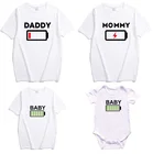 Short T Shirts 2021 Summer Battery Printed Daddy Mommy Baby Short Sleeve Family T Shirts ZGJ-0260