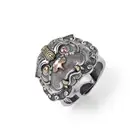 Silver Ring Silver Men's Domineering Brave Ring Retro Thai Silver Exaggerated Old Beast Personality Ring
