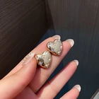 Cubic Zirconia Heart Trendy Fashion Surface Micro Inlay Cubic Zirconia Earing Heart