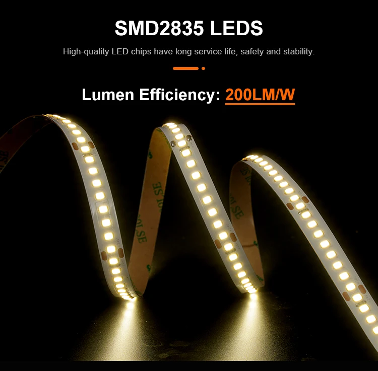 Flexible LED Light Strip SMD2835 DC24V 180LED/M 10MM Width 14W/M Living Room Bedroom Led Strip Light details