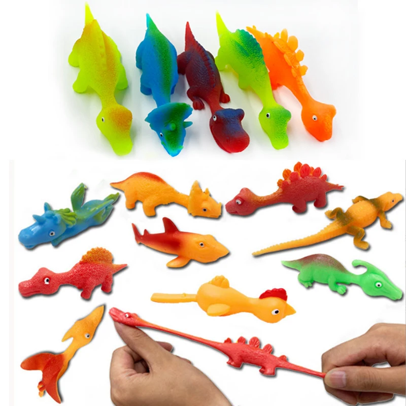 24 Stretchy Sling Shot Critters Shooting Flying Sensory Fidget Toy Party Favo 