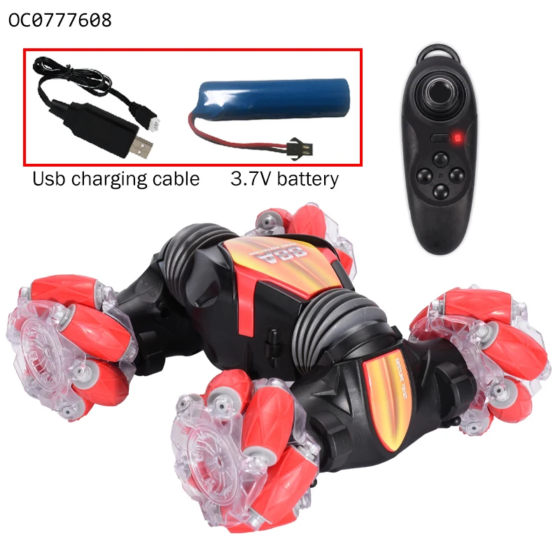 Cute remote control twisting mini double rolling rc stunt car toy for kids
