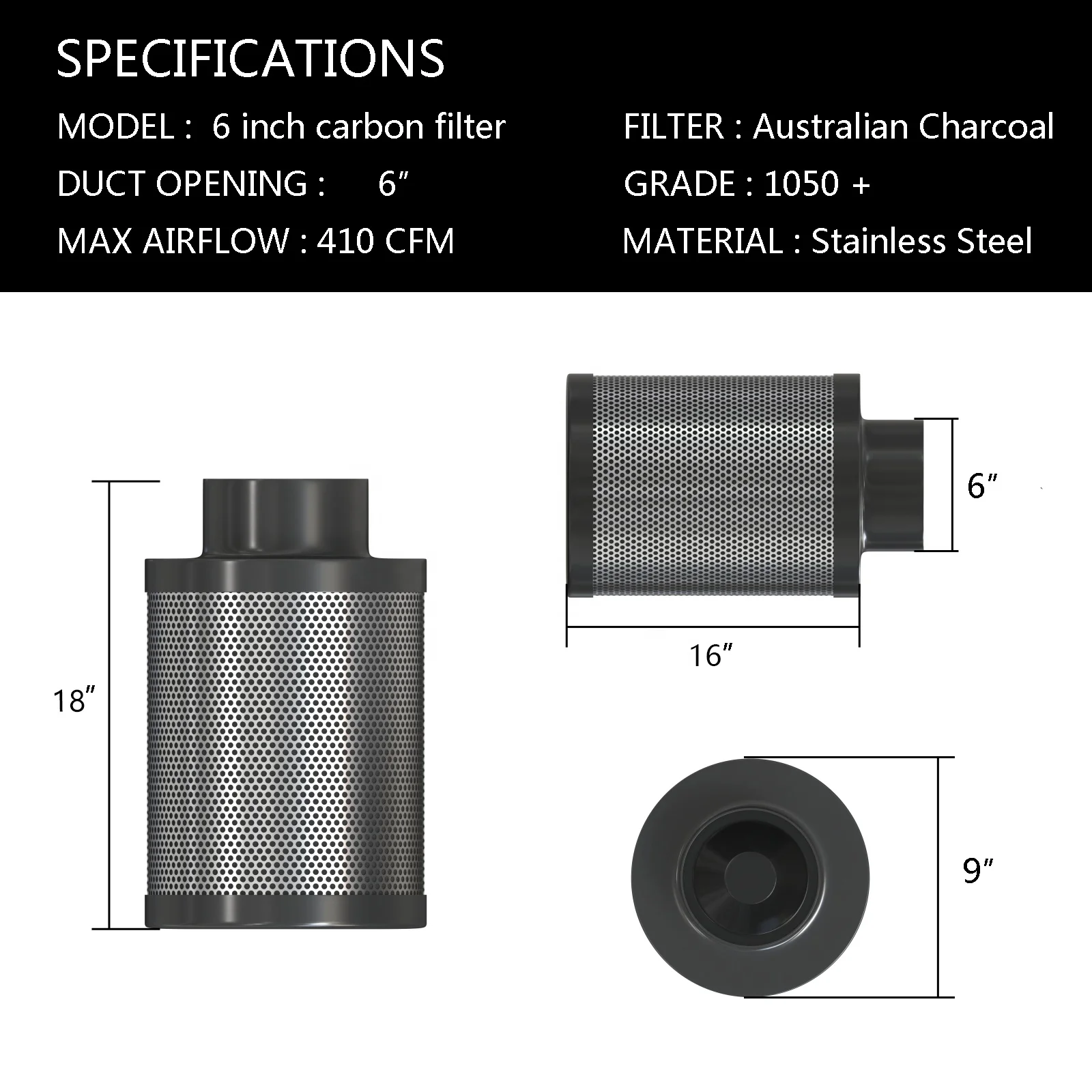 Duct Fan, 405, CFM, 0-100%, Aluminum - detail 6