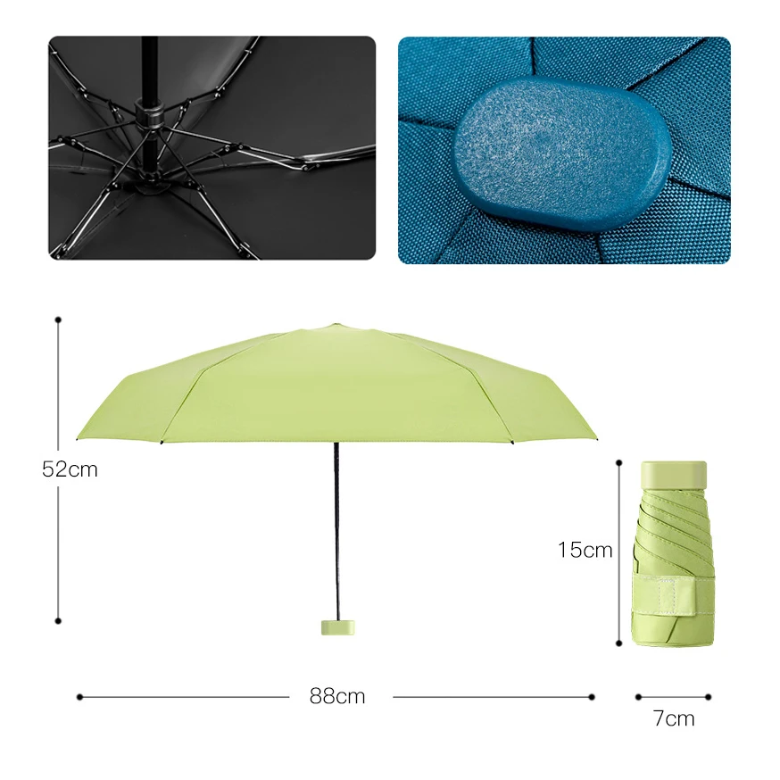 Promotion Six Foldcustomized Mini Parasols Sunshade Summer Waterproof 19 Inch Umbrella For Gift