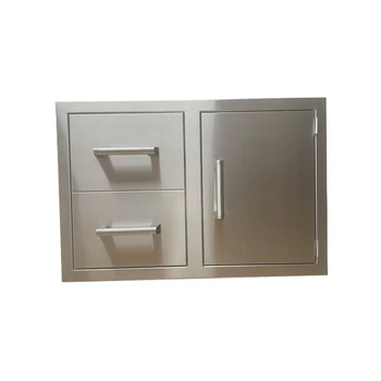 high quality 304 stainless steel 33in Double drawer with door for restaurant