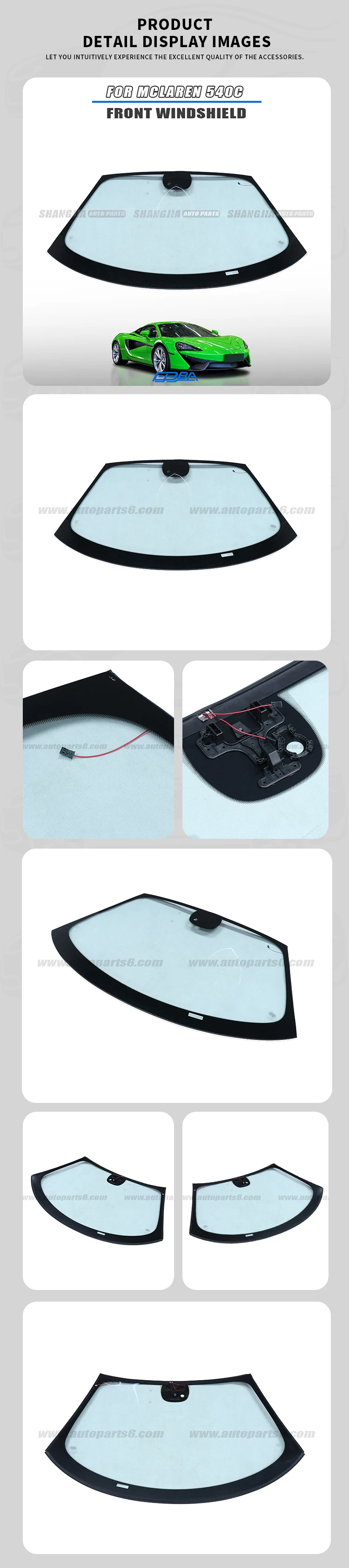 product premium sports cars factory direct high quality brand new car front windshield for mclaren 540c 2016 2019199892-3